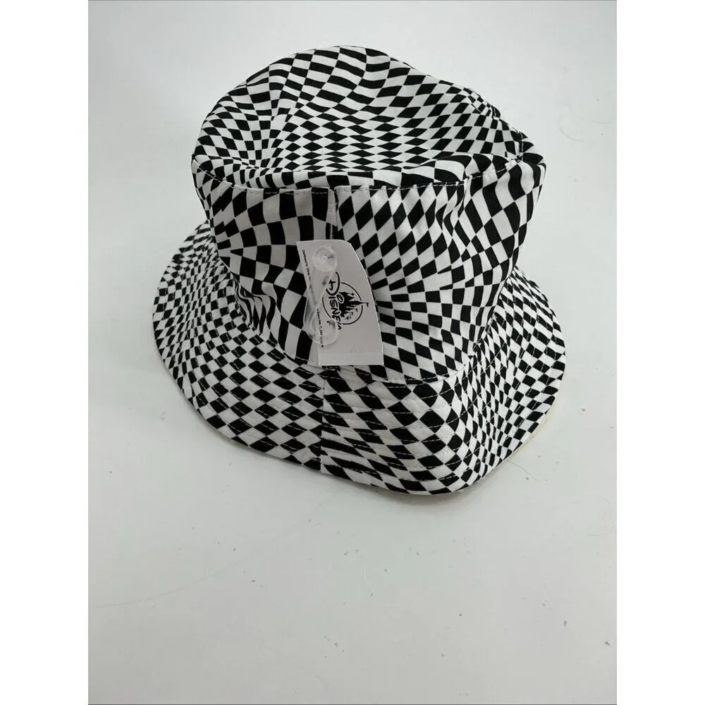 Disney White Rabbit Alice In Wonderland Checkboard Sherpa Bucket Hat
